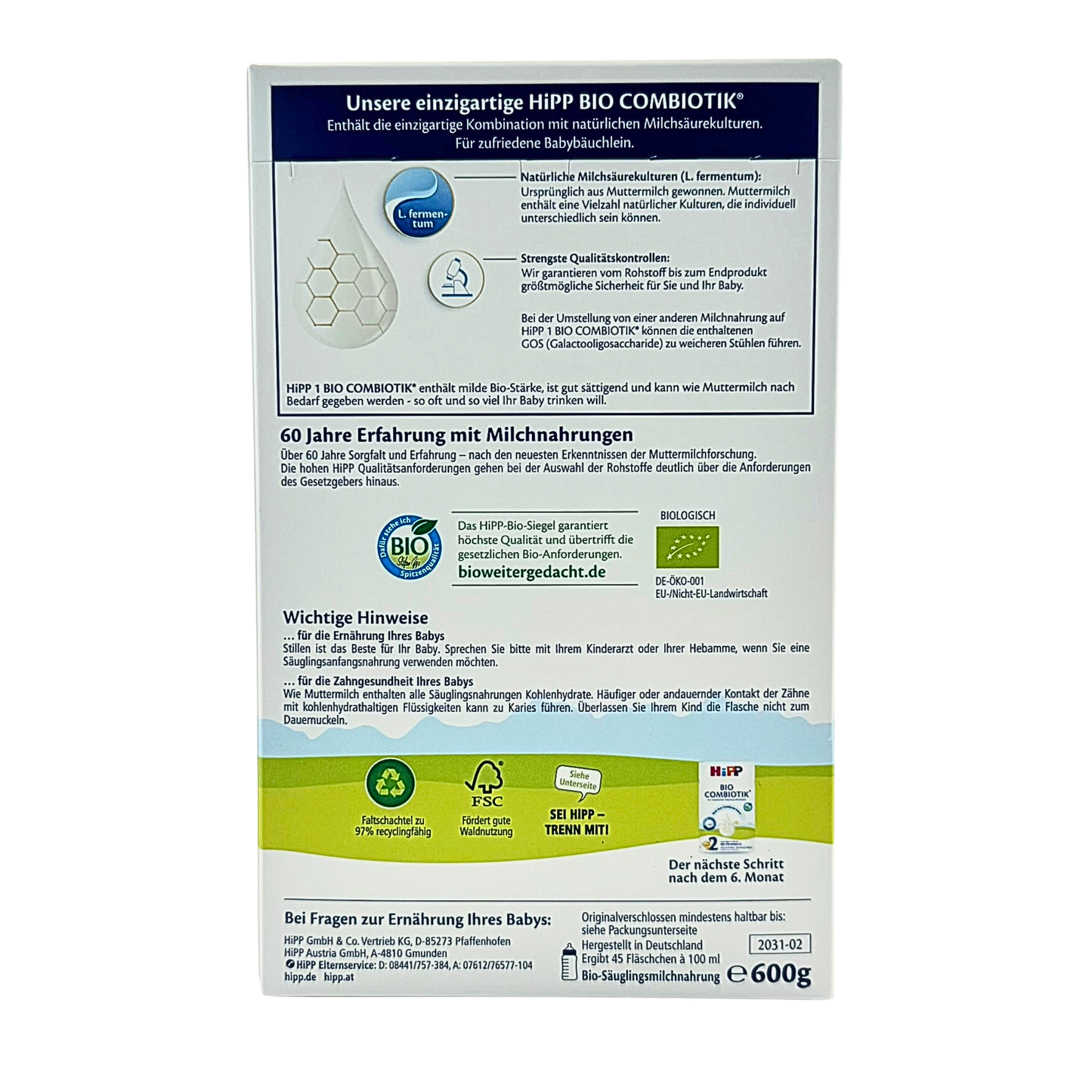 HiPP Organic Baby Formula - Stage 1