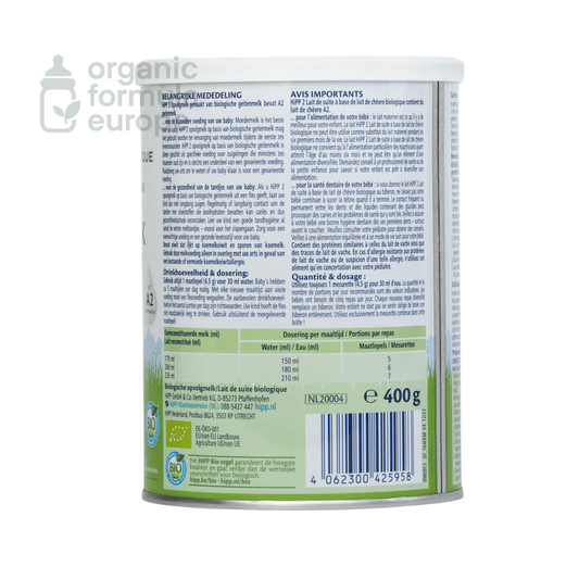 HiPP Dutch Goat Formula - Stage 2 - Organic Formula Europe