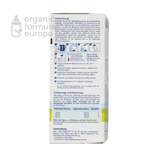 HiPP Organic Baby Formula - Stage 2 - Organic Formula Europe