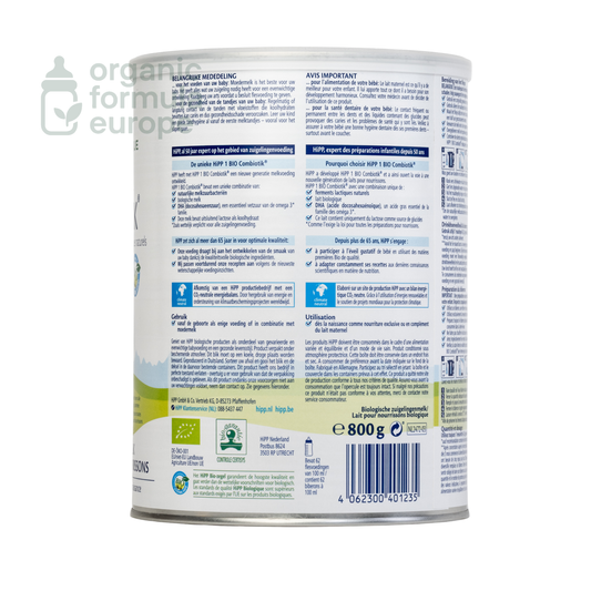 HiPP Dutch Organic Formula Stage 1 packaging