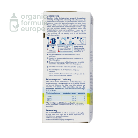 HiPP German Organic Formula Stage 2 packaging