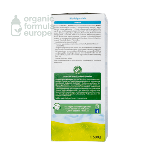 Holle Organic Baby Formula - Stage 2 - Organic Formula Europe