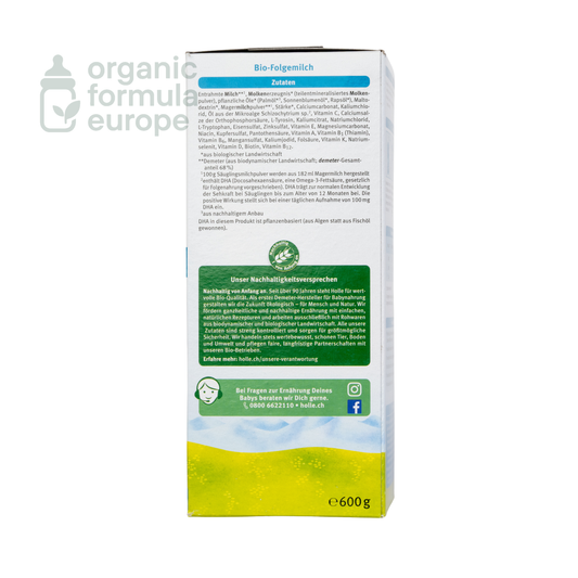Holle Organic Baby Formula Stage 2 packaging