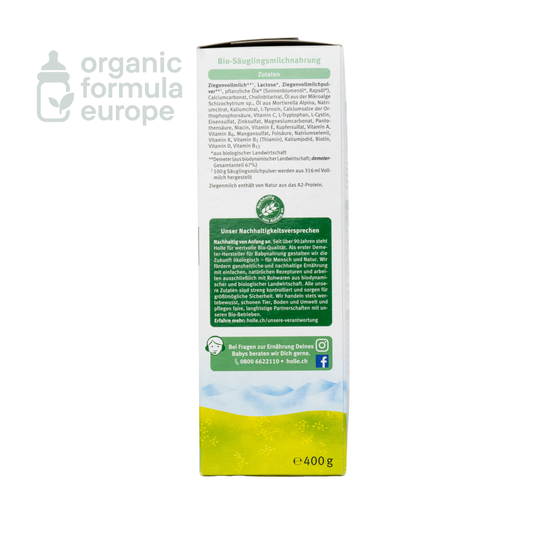 Holle Organic Goat Formula Stage Pre packaging