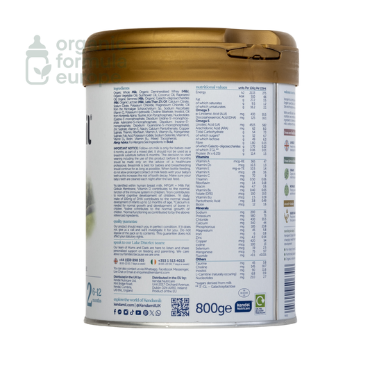 Kendamil Organic Formula Stage 2 packaging