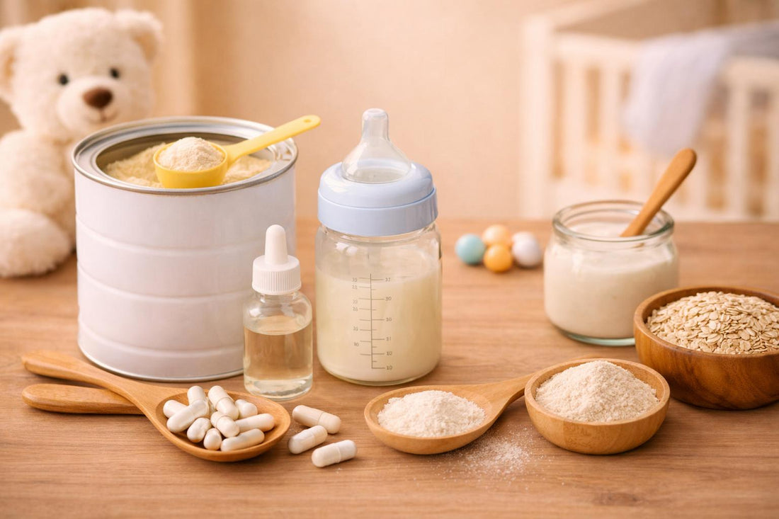 Baby formula with prebiotics and probiotics