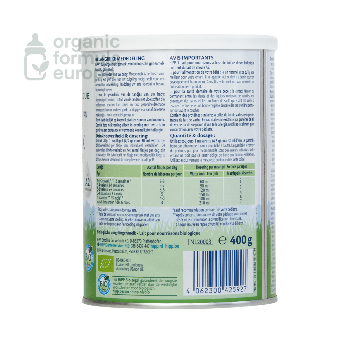 HiPP Dutch Goat Formula - Stage 1 - Organic Formula Europe