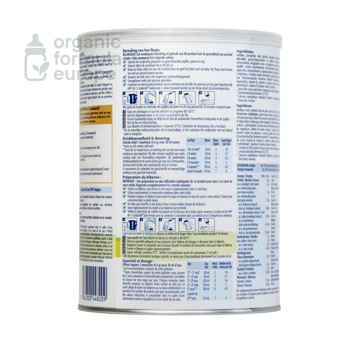 HiPP Dutch Hypoallergenic Formula - Stage 1 - Organic Formula Europe