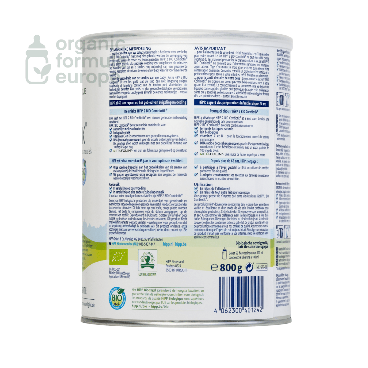 HiPP Dutch Organic Formula - Stage 2 - Organic Formula Europe