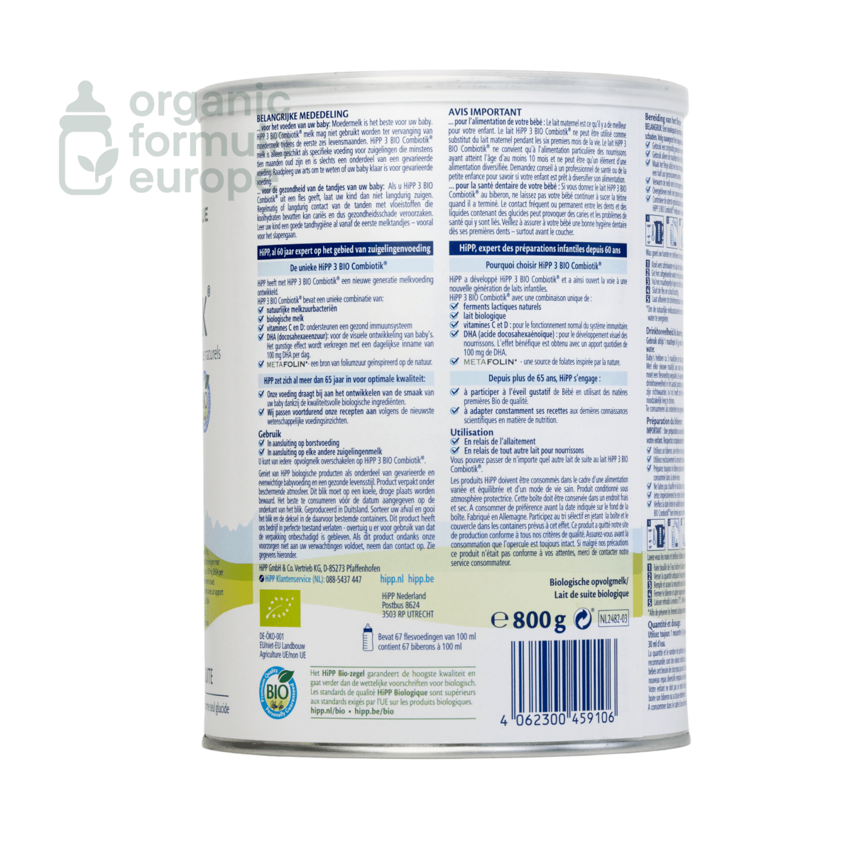 HiPP Dutch Organic Formula - Stage 3 - Organic Formula Europe