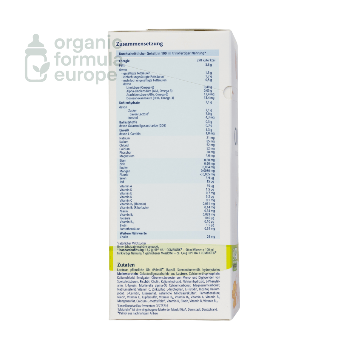 HiPP HA Formula - Stage 1 - Organic Formula Europe