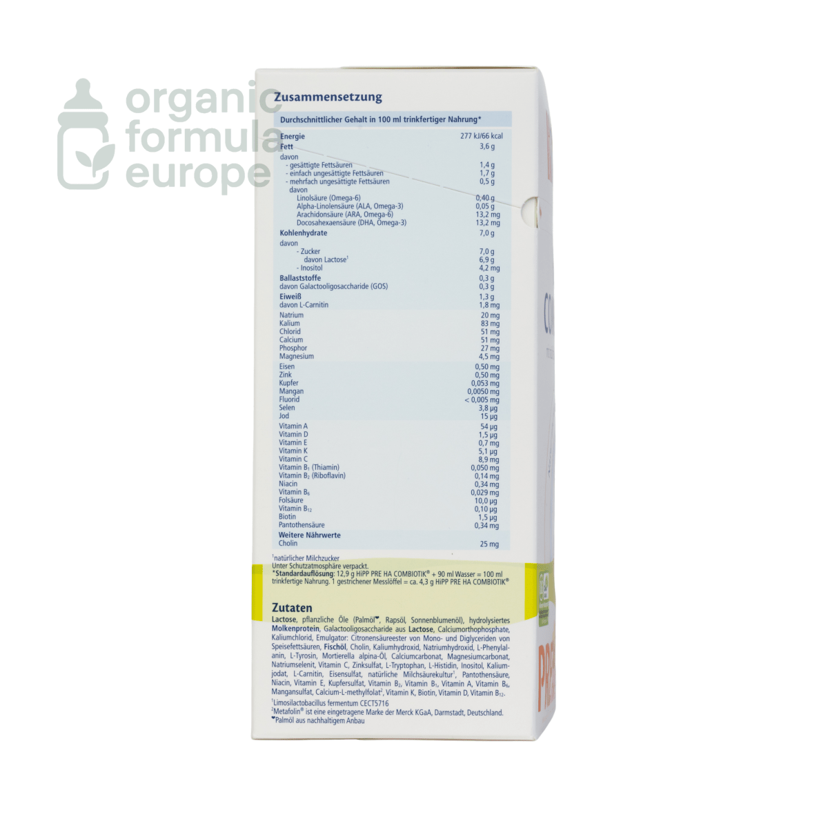 HiPP HA Formula - Stage Pre - Organic Formula Europe