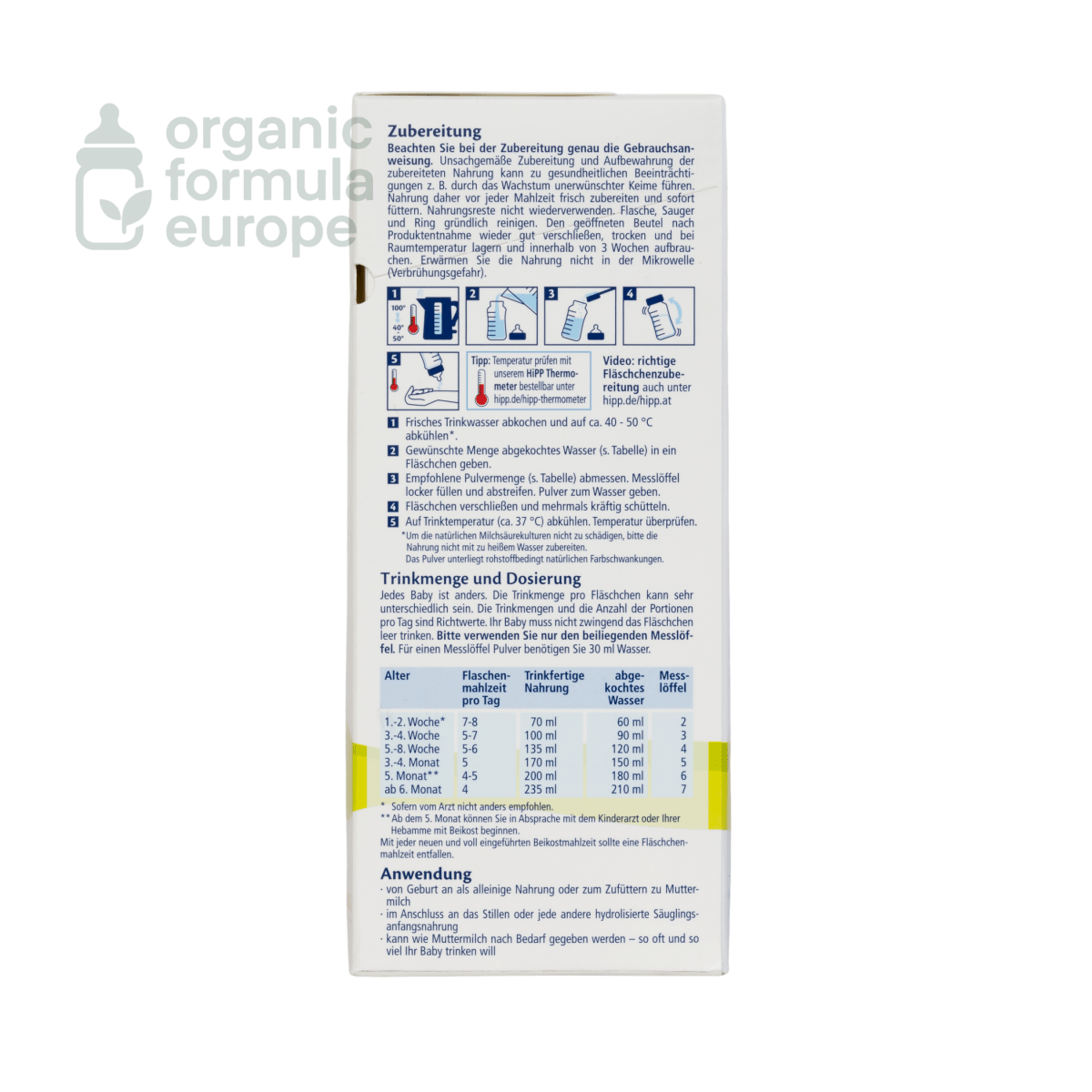 HiPP HA Formula - Stage Pre - Organic Formula Europe