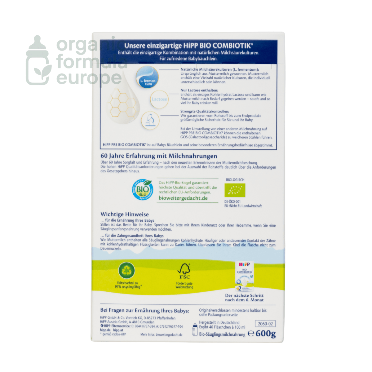 HiPP Organic Baby Formula - Stage Pre - Organic Formula Europe