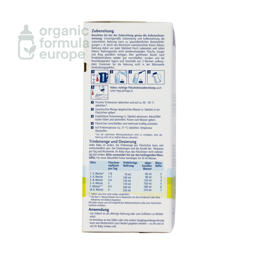 HiPP German Organic Formula Stage 1 packaging