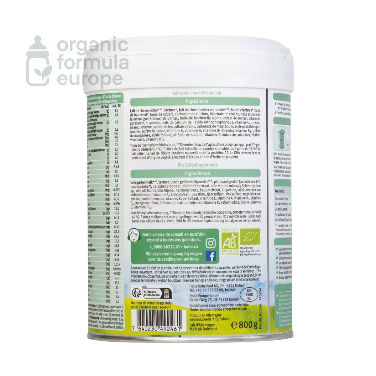 Holle Goat Dutch Formula - Stage 1 - Organic Formula Europe