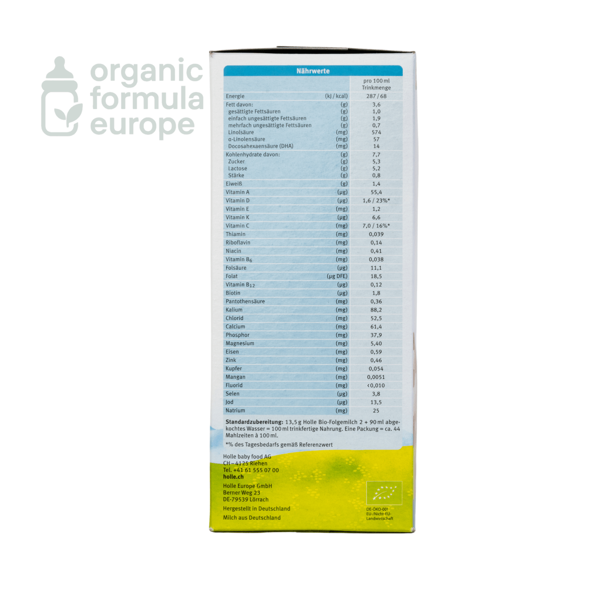 Holle Organic Baby Formula - Stage 2 - Organic Formula Europe