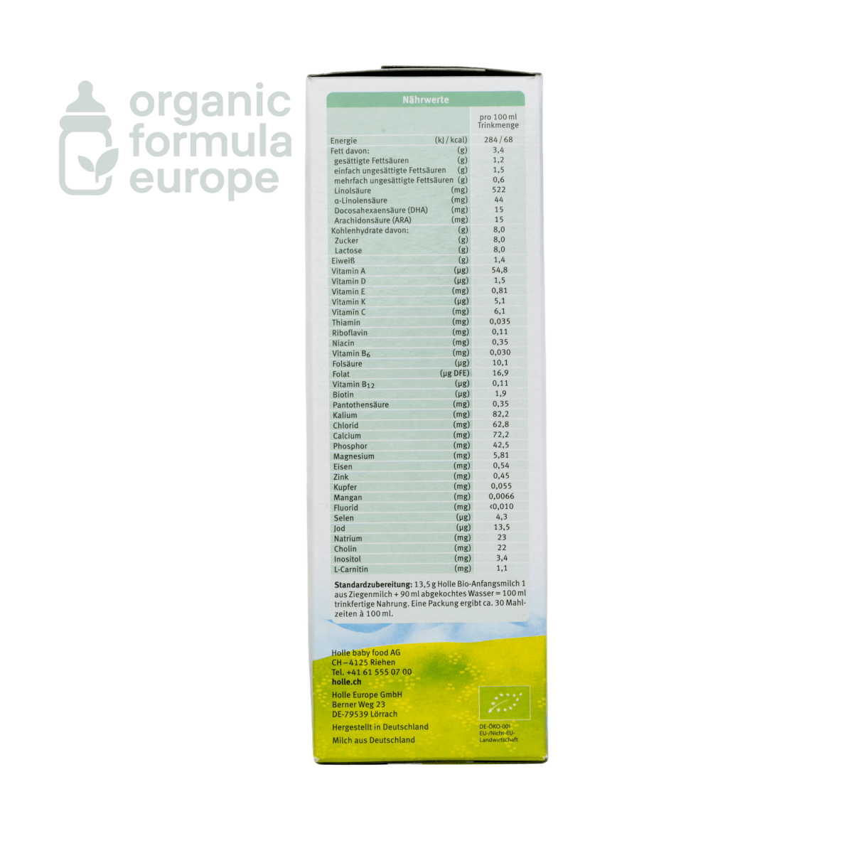 Holle Organic Goat Formula - Stage 1 - Organic Formula Europe