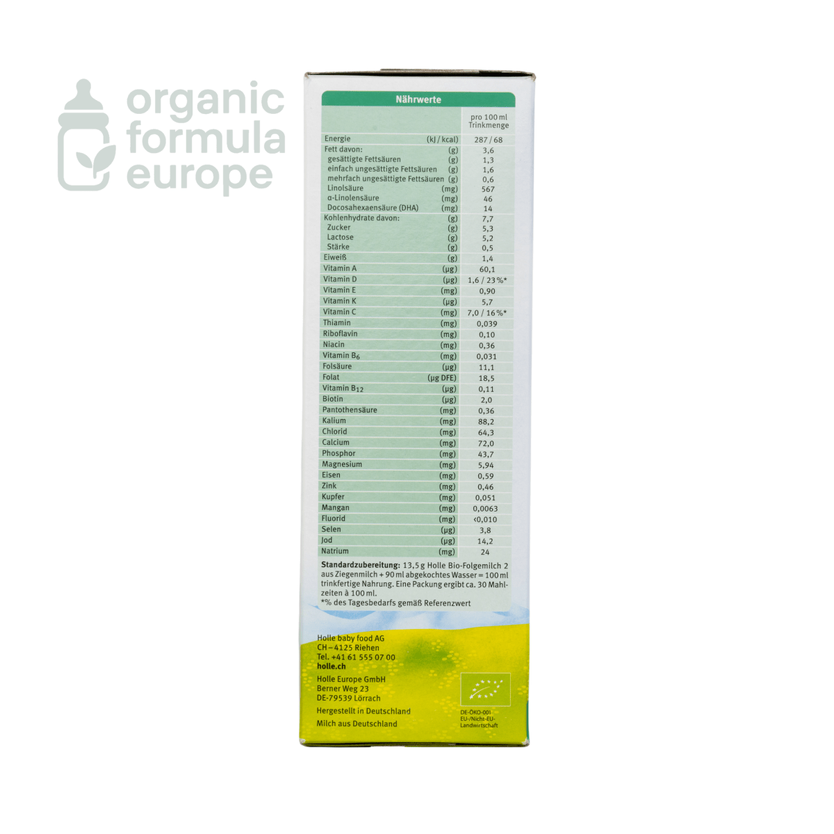 Holle Organic Goat Formula - Stage 2 - Organic Formula Europe