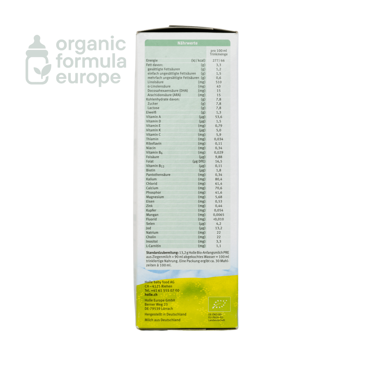 Holle Organic Goat Formula - Stage Pre - Organic Formula Europe