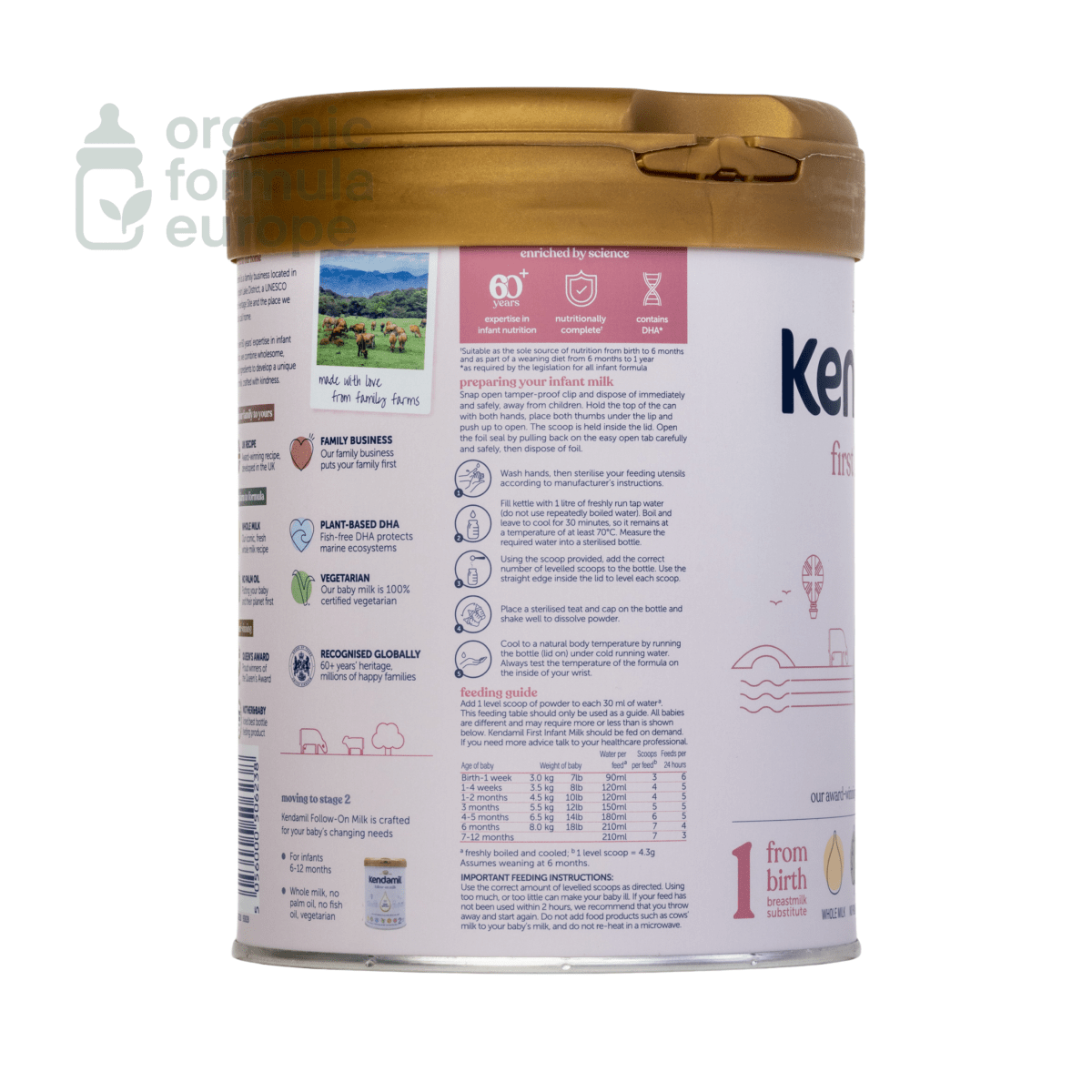 Kendamil Classic Infant Formula - Stage 1 - Organic Formula Europe