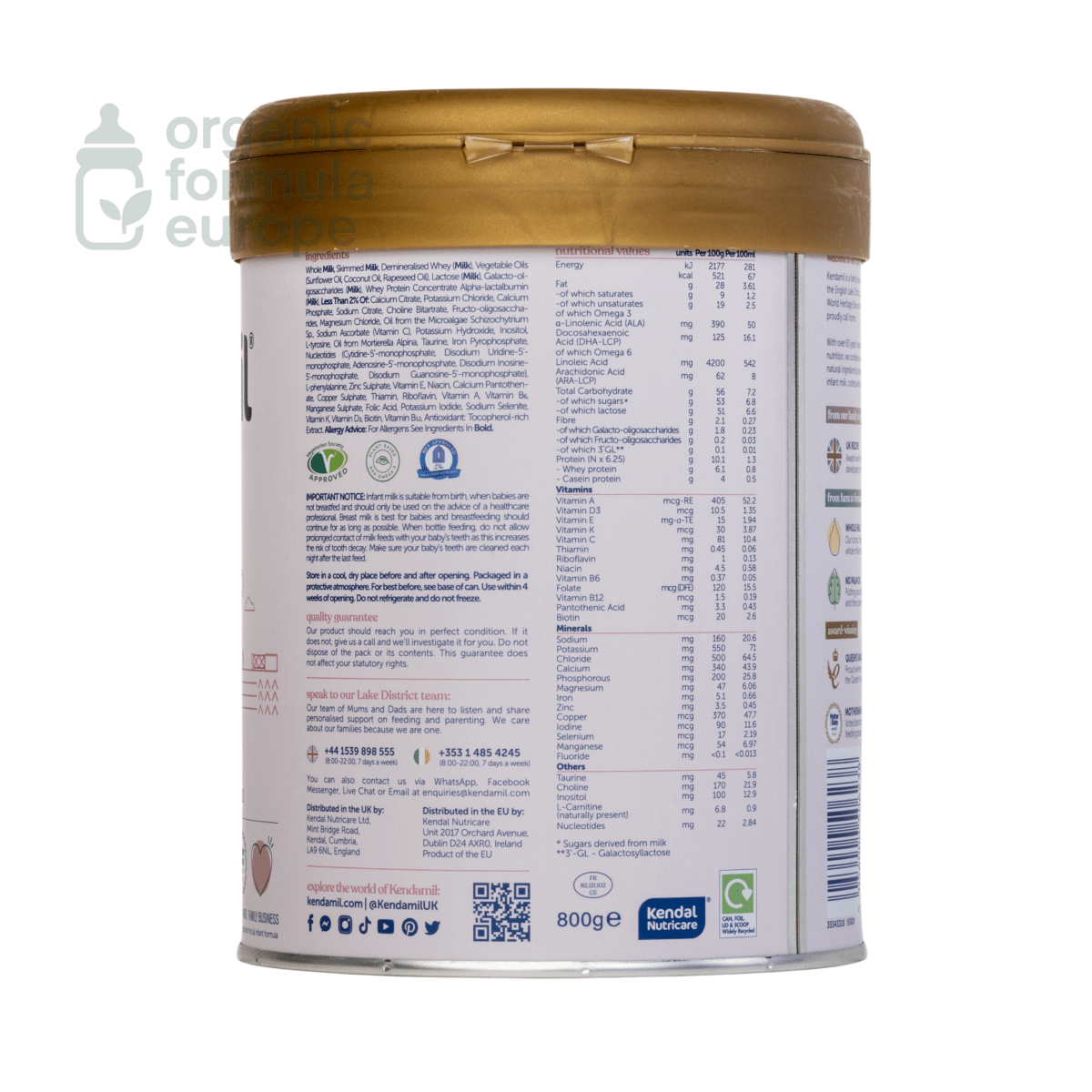 Kendamil Classic Infant Formula - Stage 1 - Organic Formula Europe