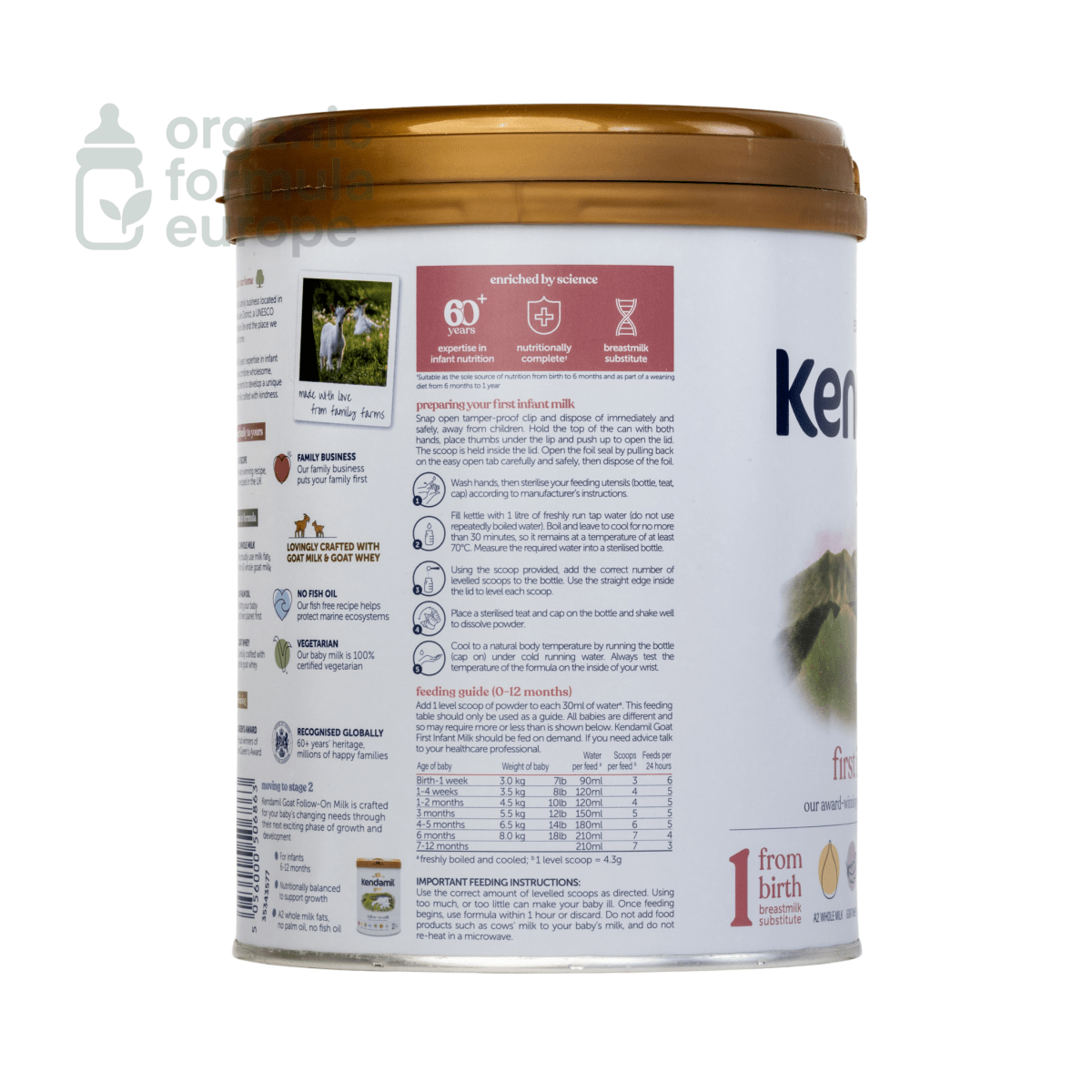 Kendamil Goat Formula - Stage 1 - Organic Formula Europe
