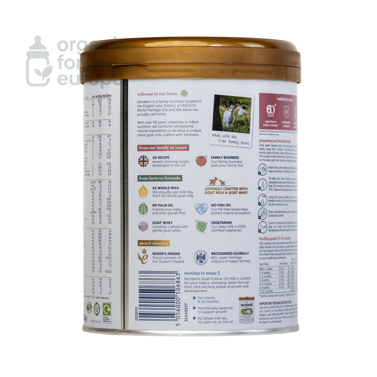 Kendamil Goat Formula - Stage 1 - Organic Formula Europe