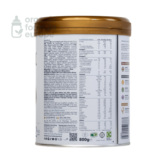 Kendamil Goat Formula - Stage 2 - Organic Formula Europe