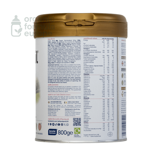 Kendamil Organic Formula - Stage 1 - Organic Formula Europe