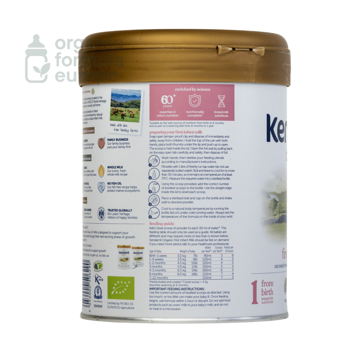 Kendamil Organic Formula - Stage 1 - Organic Formula Europe