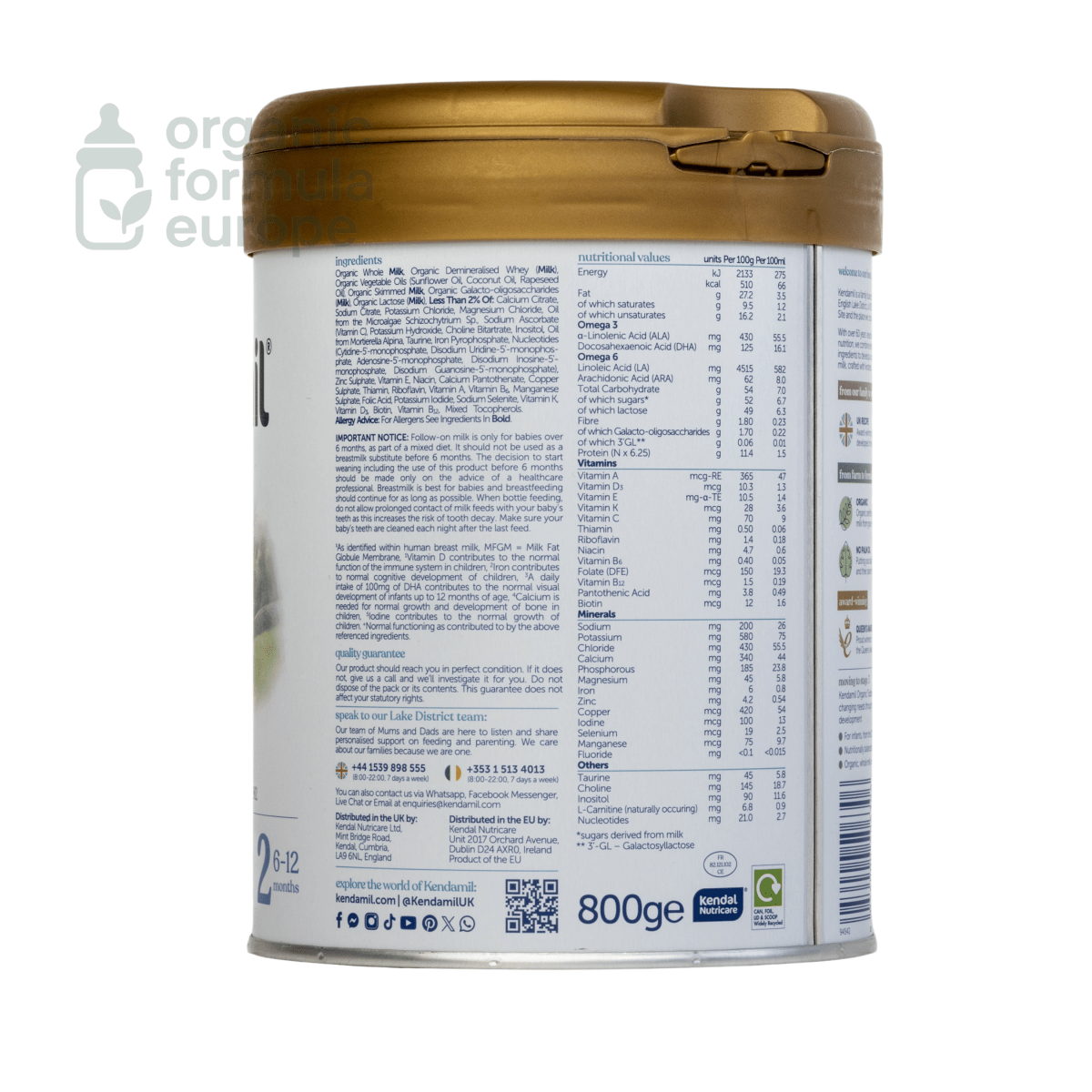 Kendamil Organic Formula - Stage 2 - Organic Formula Europe