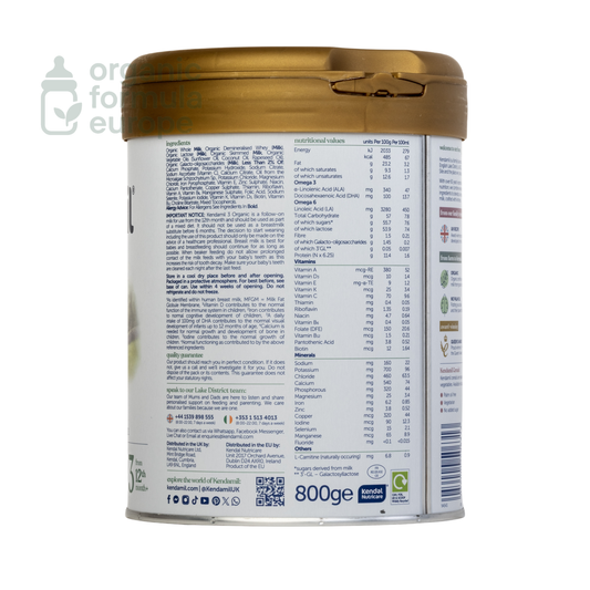 Kendamil Organic Formula Stage 3 packaging